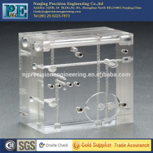 Nanjing custom cnc machining and drilling clear acrylic block